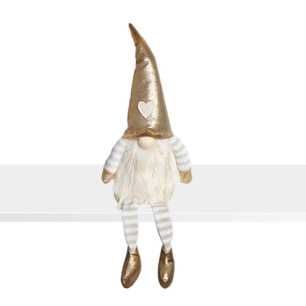 Skřítek notahý textil 44cm zlatá